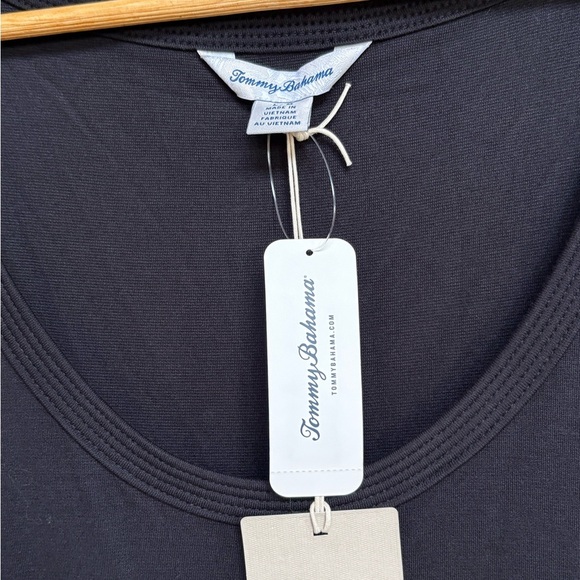 NWT Tommy Bahama Drapey Ponte Sleeveless Black Tank Midi Dress Large - Picture 11 of 15